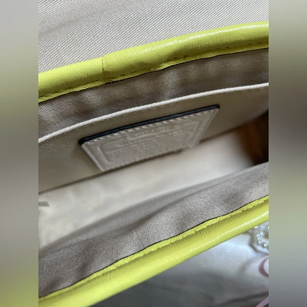 Coach Legacy Archival Two Tone Leather Penny Crossbody in Parchment/Citrine🍋